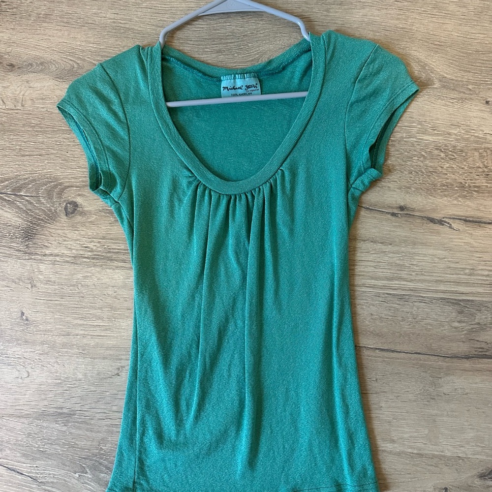 Michael Stars Teal Short Sleeve Top